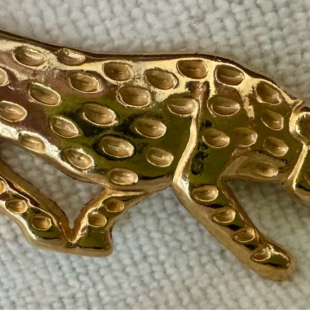 Vintage gold tone leopard chain belt - Picture 3 of 5